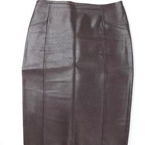 Zara Brown Vegan Python Leather Pencil Skirt